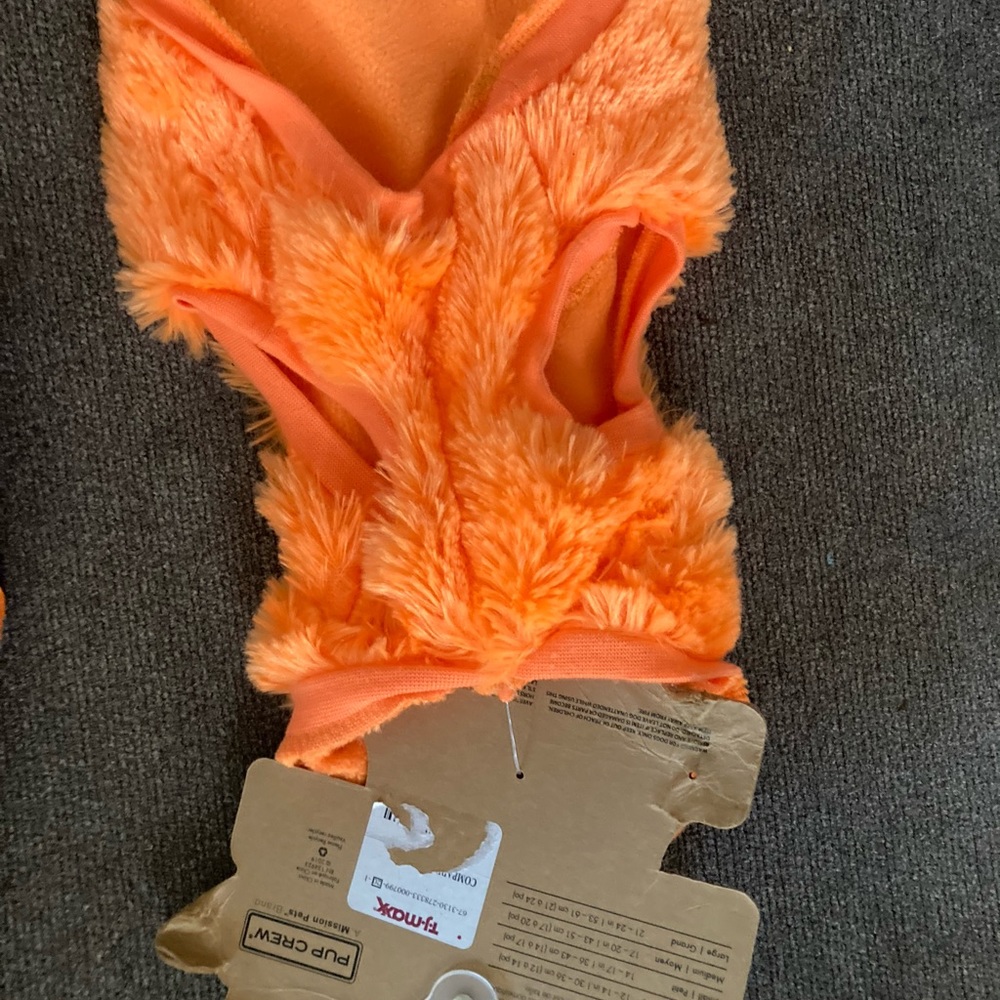 Pumpkin costume for very small dog.